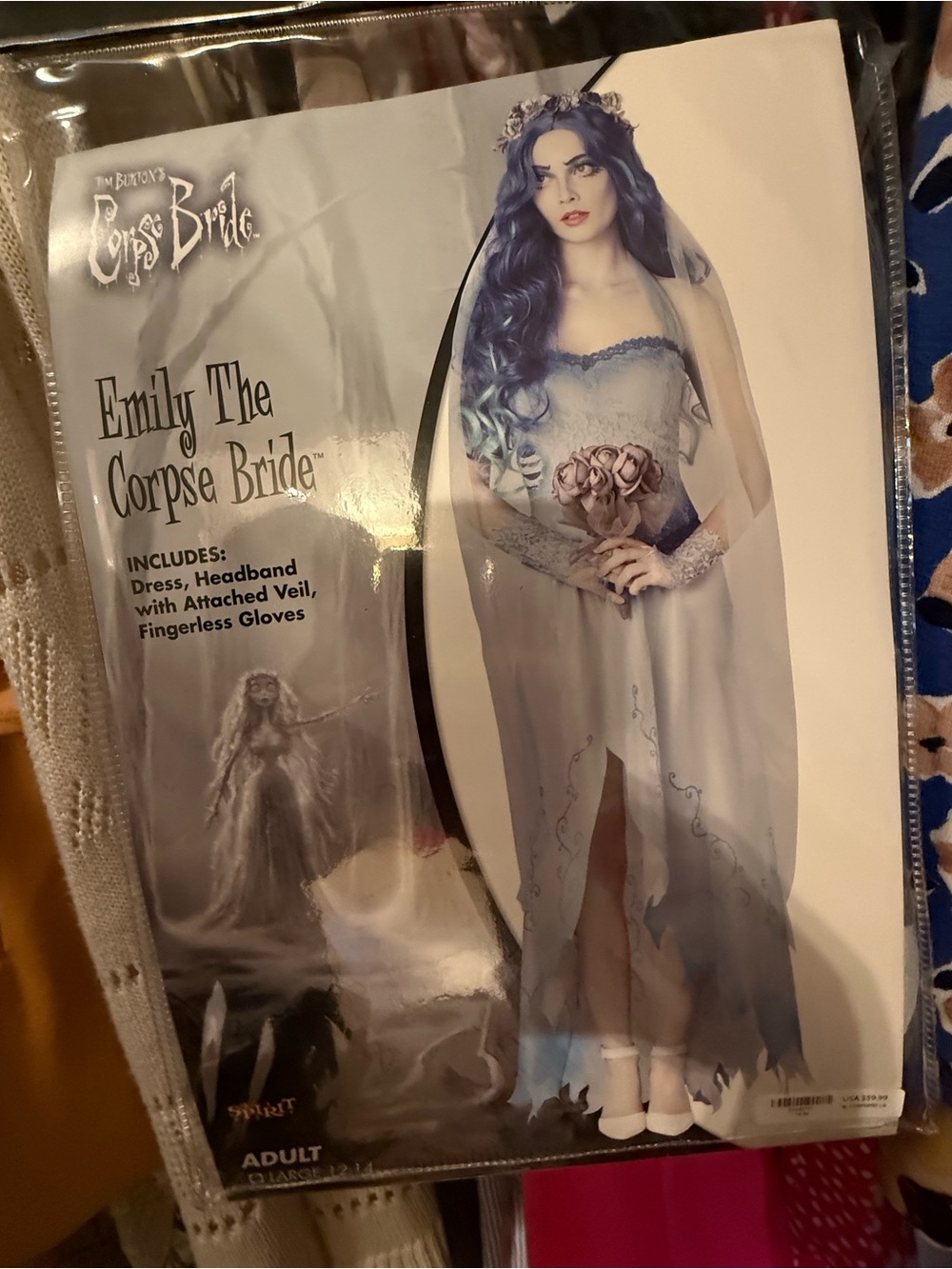 Spirit Corpse Bride Emily Costume – Blue and White Veiled Dress